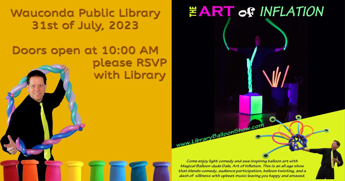 Balloon Show Wauconda public library banner