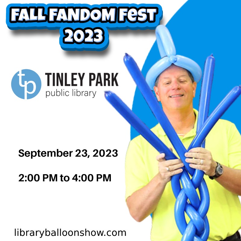 Fall Fandom Fest Tinley Park LIbrary 2023 Banner